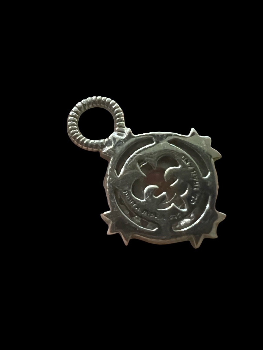 Judith Ripka silver  Floral Medallion Charm Pendant